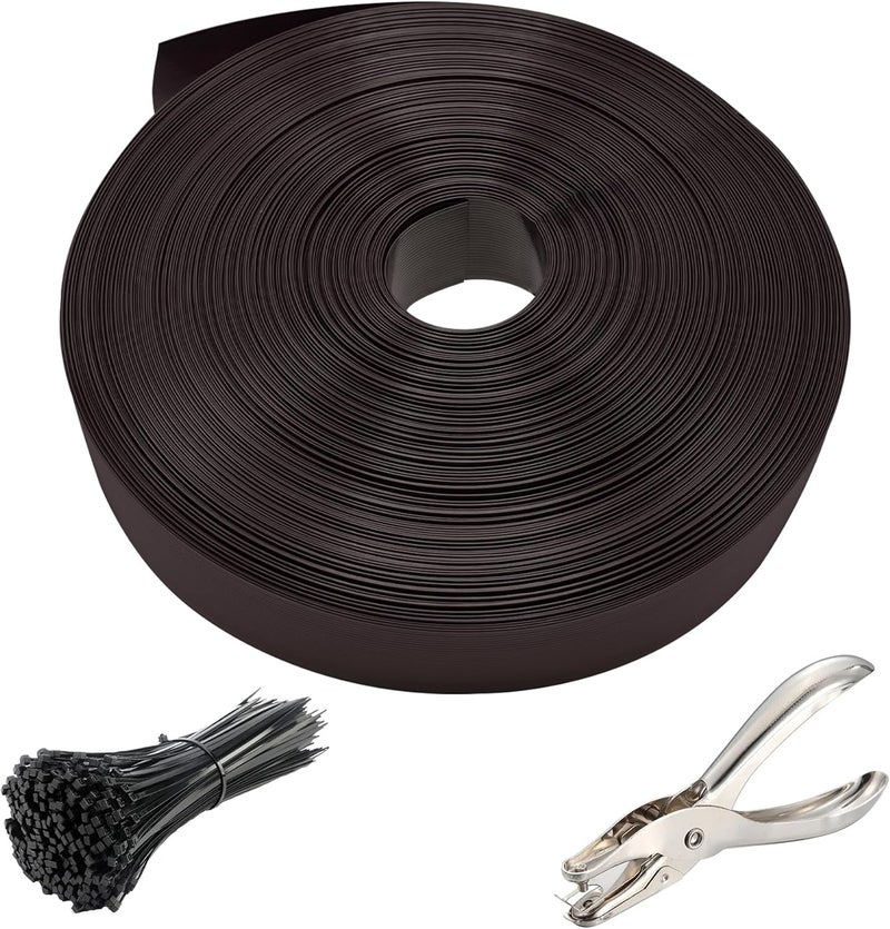 LEIGUNSING Chain Link Fence Privacy Tape, 246ft x 0.15ft Chain Link Fence Slats, Fence Covering Privacy, 200PCS Zip Ties + Puncher Included, Brown - Image 1
